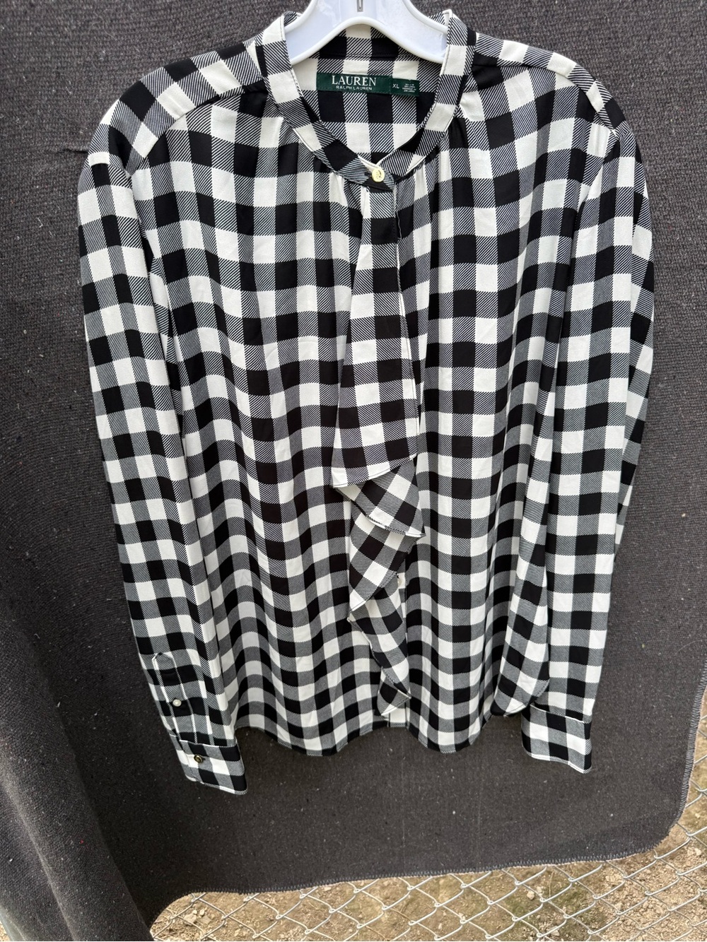 Ralph Lauren Black and White Check Blouse